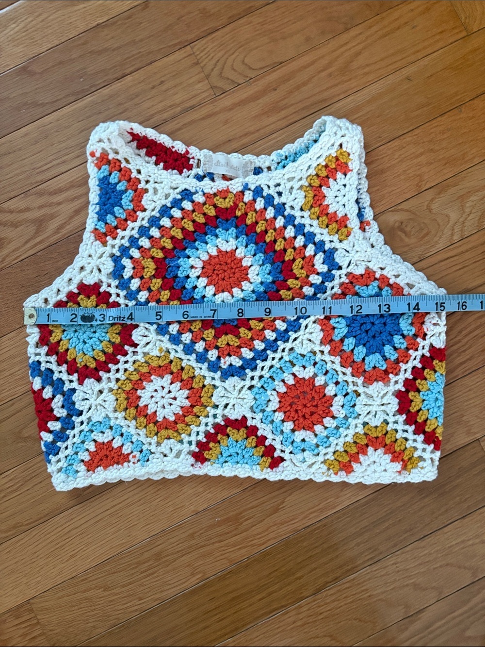 Altar'd State Multicolor Crochet Crop Top - White Trim - Picture 6 of 7